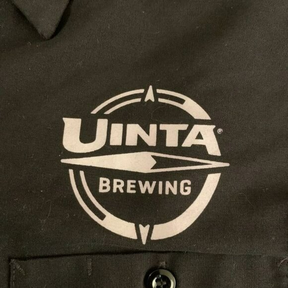 Uintah Brewing Piper Down Pub Black Short Sleeve Button Up Shirt Men’s Large - Picture 3 of 8